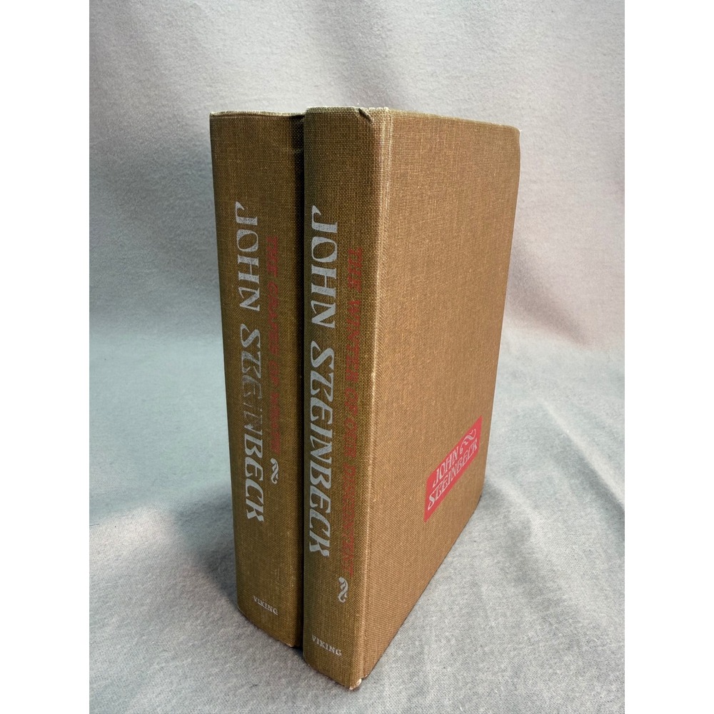 Vintage John Steinbeck Hardcover Set of 2 Books Uniform 1970s Book Club Editions